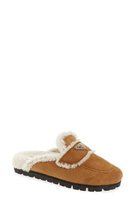 prada sleepers|Prada fuzzy slippers.